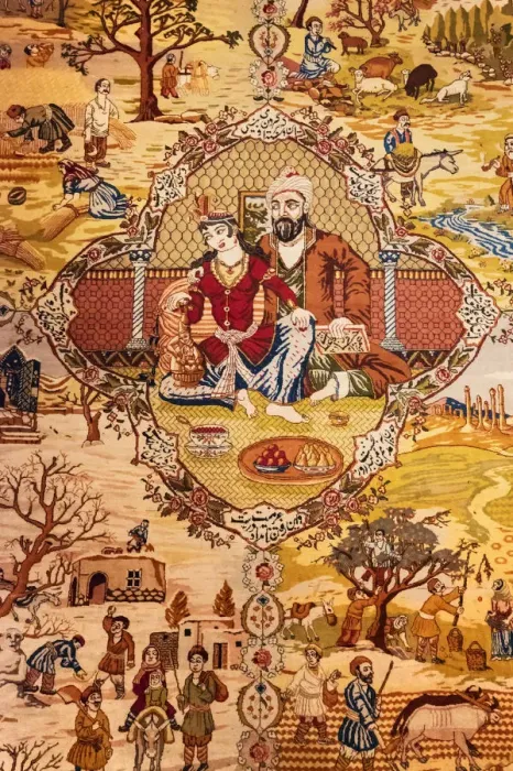 Framed Print : Carpet Four Seasons, 2nd half of the 19th century, Tabriz Framed Print : Carpet Four Seasons, 2nd half of the 19th century, Tabriz