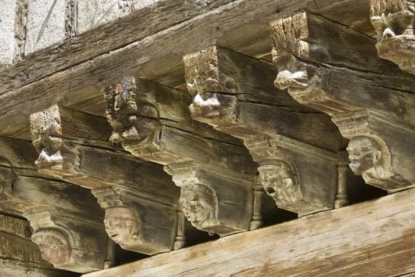 Carved Arcade Rafters Maison Des Consuls Mirepoix Ariege Photos Puzzles