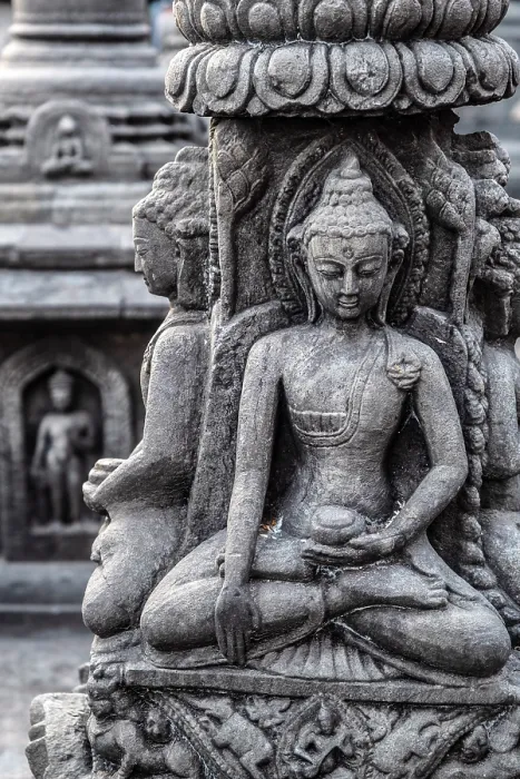 Framed Print : Carved statues at Swayambunath temple (aka Monkey Temple), Kathmandu, Nepal Framed Print : Carved statues at Swayambunath temple (aka Monkey Temple), Kathmandu, Nepal