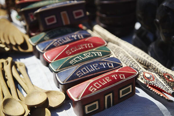 Carved wooden souvenirs, Soweto, Johannesburg, Gauteng, South Africa