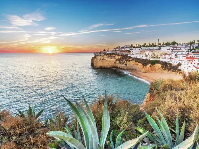 Framed Print : Carvoeiro Beach, Sunset Praia Carvoeiro Carvoeiro, Algarve, Portugal