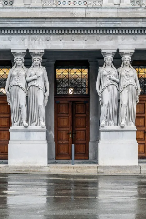 Framed Print : Caryatids at exterior of the Austrian Parliament Building, Vienna, Austria Framed Print : Caryatids at exterior of the Austrian Parliament Building, Vienna, Austria