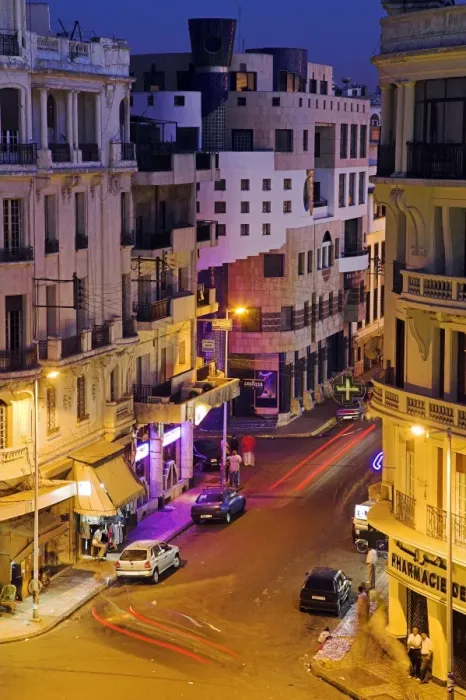 Framed Print : Casablanca street scene at night Framed Print : Casablanca street scene at night