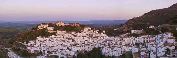 Framed Print : Casares illuminated at sunrise, Casares, Malaga Province, Andalusia, Spain