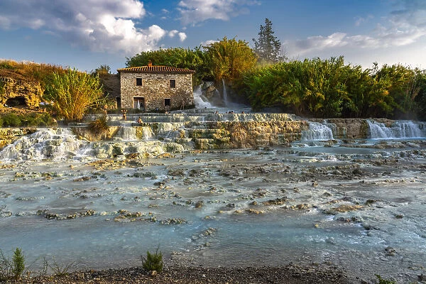 Cascate del Mulino, natural pools of thermal water. Saturnia, Grosseto, Tuscany, Italy