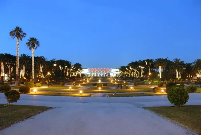 Framed Print : The Casino Estoril gardens at dusk. Estoril, Portugal Framed Print : The Casino Estoril gardens at dusk. Estoril, Portugal