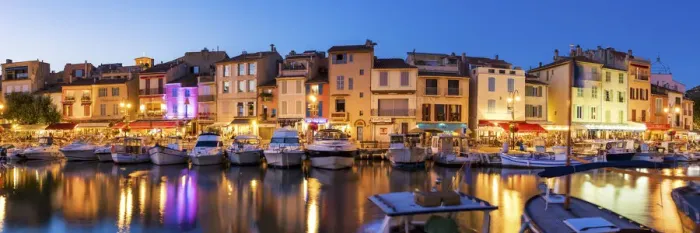 Framed Print : Cassis Harbour at Night, Provence, France Framed Print : Cassis Harbour at Night, Provence, France