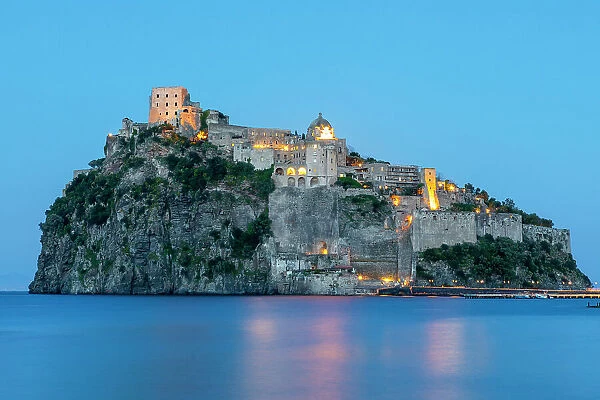 Castello Aragonese at Dusk, Ischia, Campania, Italy