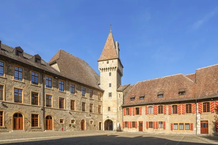 Framed Print : Castle of Colombier, Neuchatel, Switzerland Framed Print : Castle of Colombier, Neuchatel, Switzerland