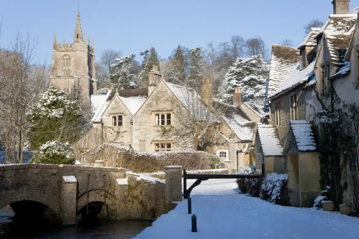 Framed Print : Castle Combe in the snow, Wiltshire, UK Framed Print : Castle Combe in the snow, Wiltshire, UK