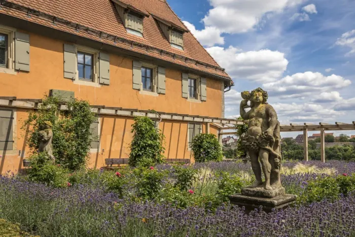 Framed Print : Castle gardens on the western edge of the old town of Rothenburg ob der Tauber Framed Print : Castle gardens on the western edge of the old town of Rothenburg ob der Tauber