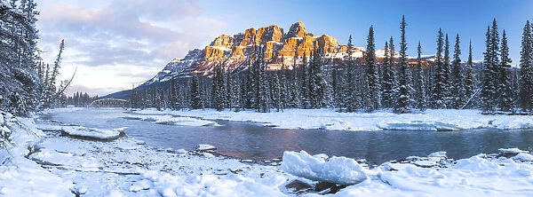 Castle Mountain in Winter, Banff National Park, Alberta, Canada