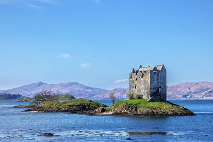 Framed Print : Castle Stalker, Loch Laich, Port Appin, Scotland, UK Framed Print : Castle Stalker, Loch Laich, Port Appin, Scotland, UK