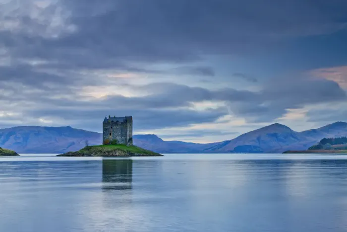 Framed Print : Castle Stalker on Loch Linnhe, Strathclyde Region, Scotland Framed Print : Castle Stalker on Loch Linnhe, Strathclyde Region, Scotland