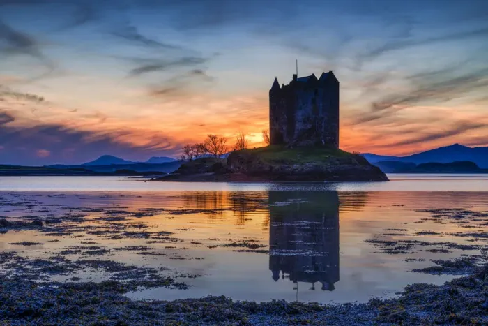 Framed Print : Castle Stalker at Sunset, Argyll & Bute, Scotland Framed Print : Castle Stalker at Sunset, Argyll & Bute, Scotland