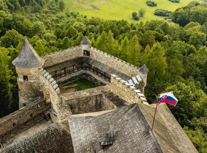 Framed Print : Castle in Stara Lubovna, elevated view, Presov Region, Slovakia Framed Print : Castle in Stara Lubovna, elevated view, Presov Region, Slovakia
