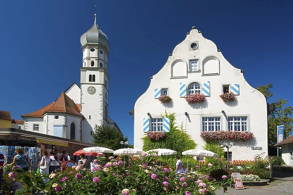 Castle and Steeple in Wasserburg, Lake Constance, Bavaria, Germany