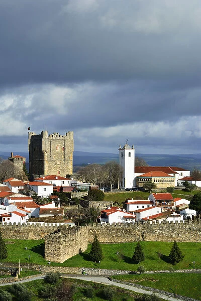 The castle and the12th century medieval citadel of Braganca. Tras-os-Montes, Portugal