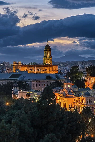 Cathedral and City Hall, Malaga City, Andalusia, Spain