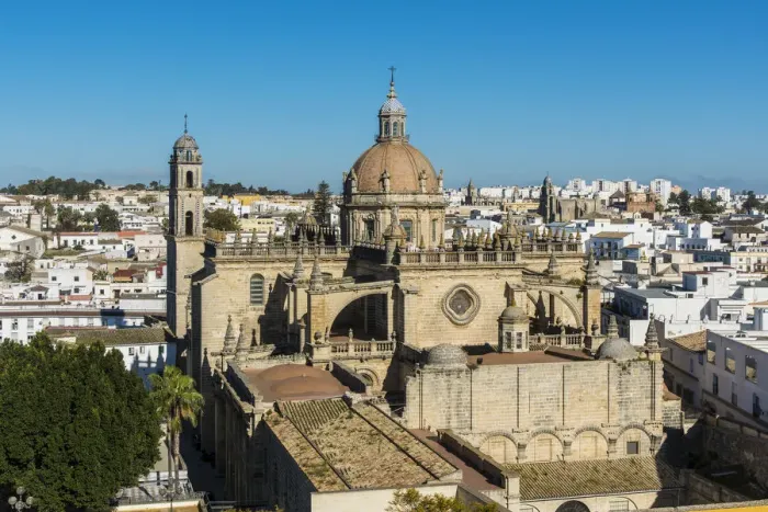 Framed Print : Cathedral and city skyline, Jerez de la Frontera, Andalusia, Spain