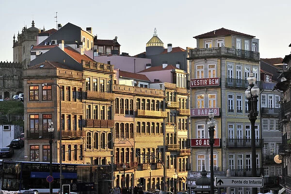 The Cathedral district at dusk. Oporto, Portugal
