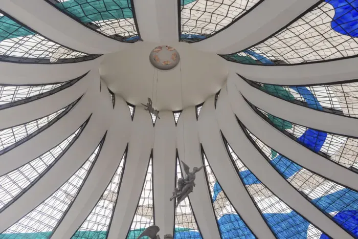 Framed Print : Cathedral interior, 1970, Oscar Niemeyer, Brasilia, Brazil