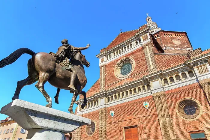 Framed Print : The Cathedral of Pavia with equestrian statue Regisole, Pavia, Lombardy, Italy Framed Print : The Cathedral of Pavia with equestrian statue Regisole, Pavia, Lombardy, Italy