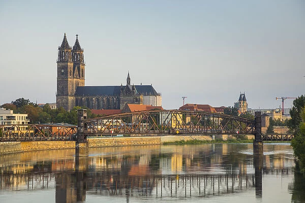 Cathedral & River Elbe, Magdeburg, Saxony-Anhalt, Germany