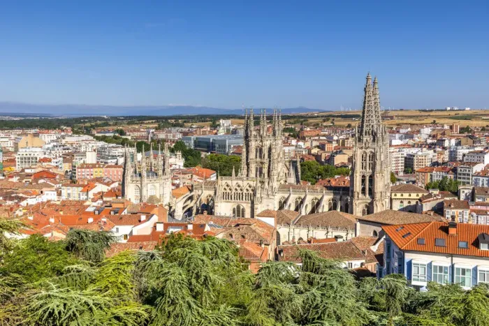 Framed Print : Cathedral of Saint Mary of Burgos and city skyline, Burgos, Castile and Leon, Spain