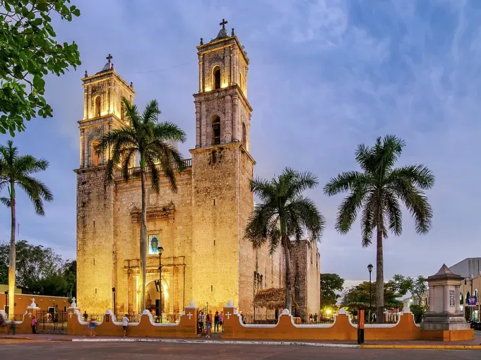 Framed Print : Cathedral of San Servacio at dusk, Valladolid, Yucatan State, Mexico Framed Print : Cathedral of San Servacio at dusk, Valladolid, Yucatan State, Mexico