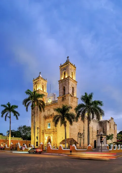 Framed Print : Cathedral of San Servacio at dusk, Valladolid, Yucatan State, Mexico Framed Print : Cathedral of San Servacio at dusk, Valladolid, Yucatan State, Mexico