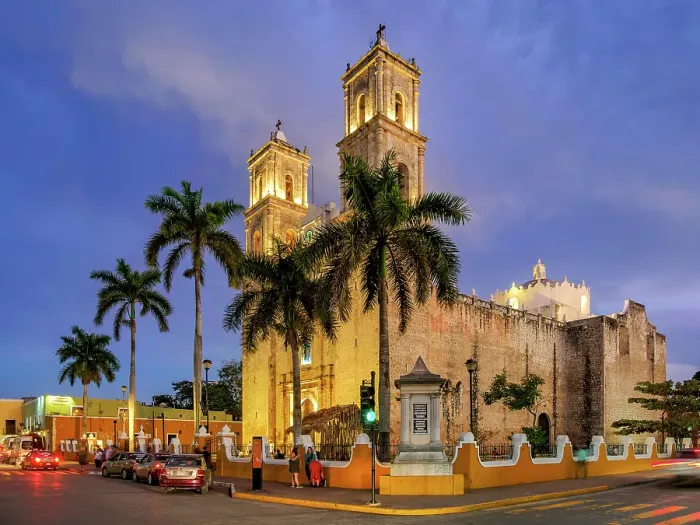 Framed Print : Cathedral of San Servacio at dusk, Valladolid, Yucatan State, Mexico Framed Print : Cathedral of San Servacio at dusk, Valladolid, Yucatan State, Mexico