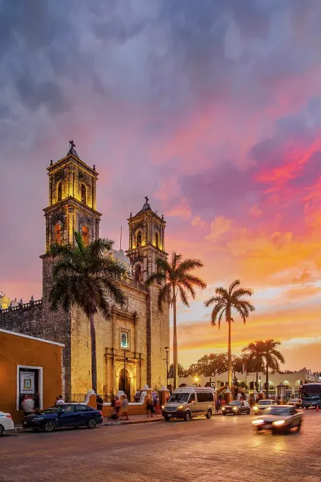 Framed Print : Cathedral of San Servacio at sunset, Valladolid, Yucatan State, Mexico Framed Print : Cathedral of San Servacio at sunset, Valladolid, Yucatan State, Mexico