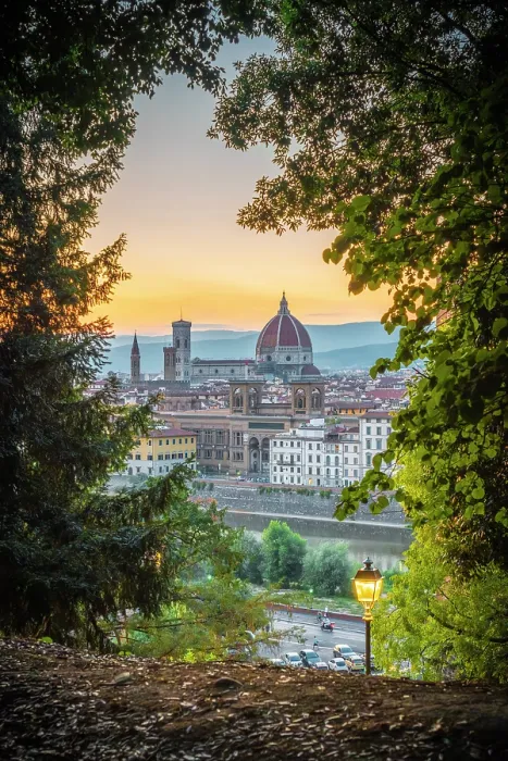Framed Print : Cathedral of Santa Maria del Fiore at dusk, framed by foliage. Florence, Tuscany, Italy Framed Print : Cathedral of Santa Maria del Fiore at dusk, framed by foliage. Florence, Tuscany, Italy