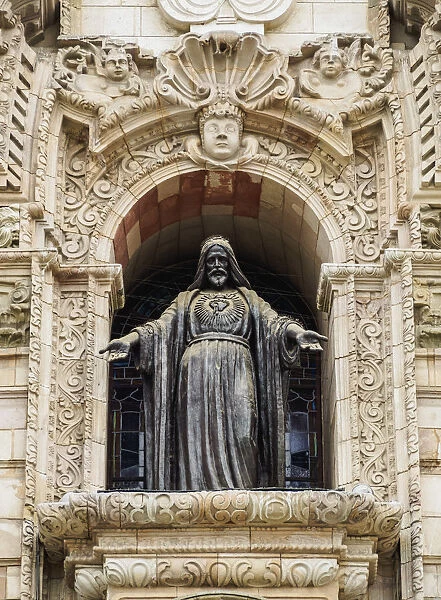 Cathedral of St John the Apostle and Evangelist, detailed view, Plaza de Armas, Lima