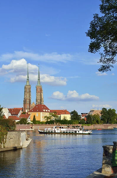 The Cathedral of St. John the Baptist and the Oder river at Ostrow Tumski. Wroclaw