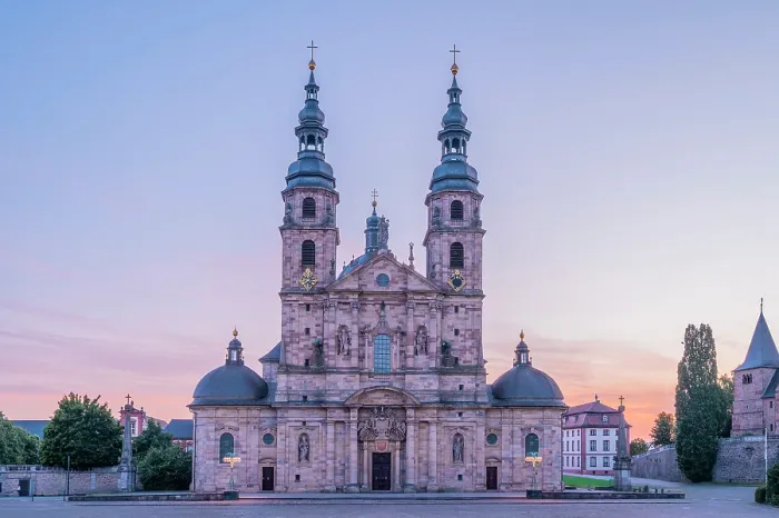 Framed Print : Cathedral St. Salvator at dusk, Fulda, Hesse, Germany Framed Print : Cathedral St. Salvator at dusk, Fulda, Hesse, Germany