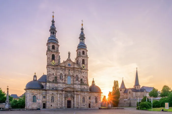Framed Print : Cathedral St. Salvator at sunset, Fulda, Hesse, Germany