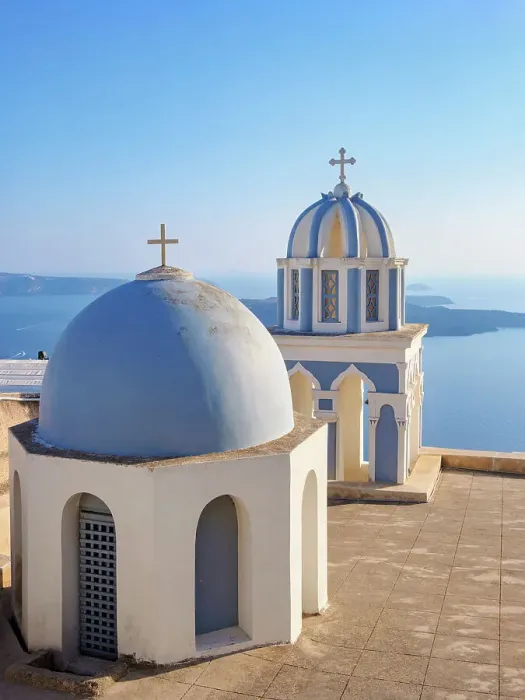 Framed Print : Catholic Church of Saint Mark the Evangelist, Fira, Santorini or Thira Island, Cyclades, Greece