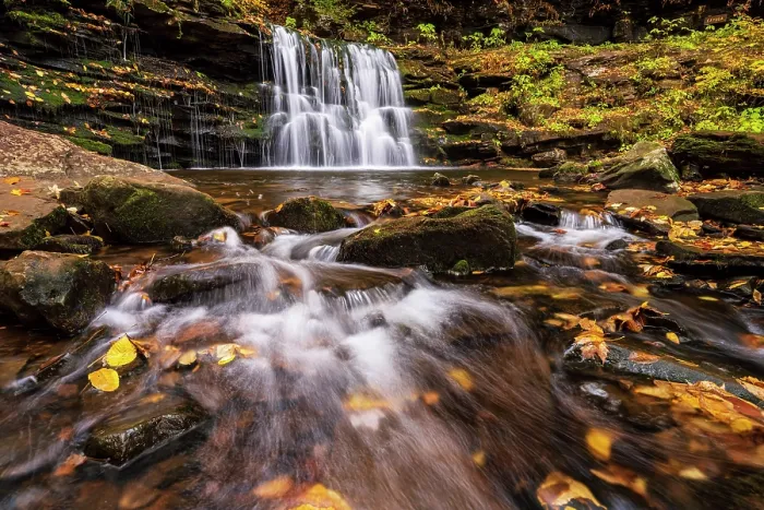 Framed Print : Cayuga Falls in Autumn, Ricketts Glen State Park, Benton, Pennsylvania, USA Framed Print : Cayuga Falls in Autumn, Ricketts Glen State Park, Benton, Pennsylvania, USA