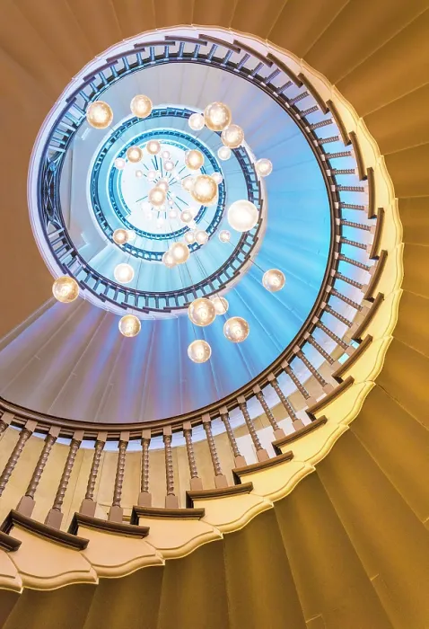 Framed Print : The Cecil Brewer spiral staircase, Heal's Department Store, London, England