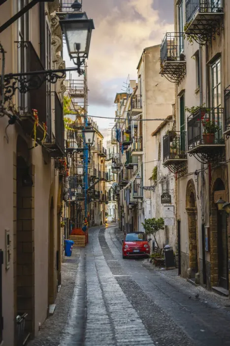 Framed Print : Cefalu, Sicily, Italy. City street in the old town Framed Print : Cefalu, Sicily, Italy. City street in the old town