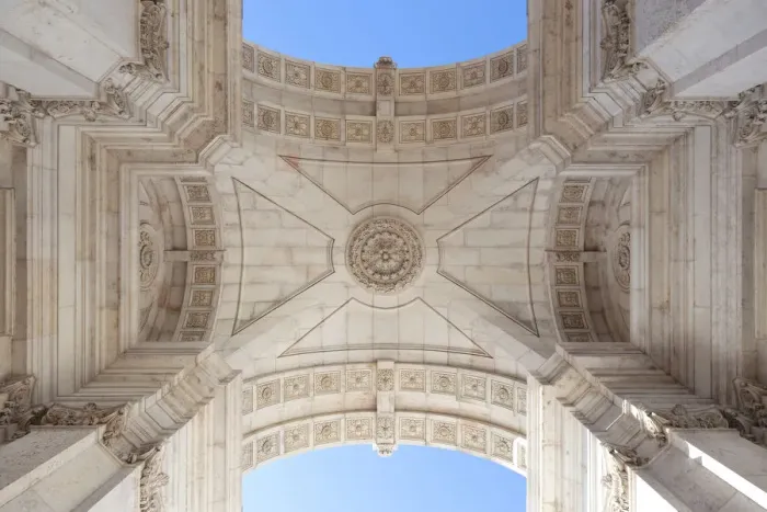 Framed Print : The ceiling of Arco de Rua Augusta (Arch of Augusta Street), Baixa Neighborhood, Lisbon