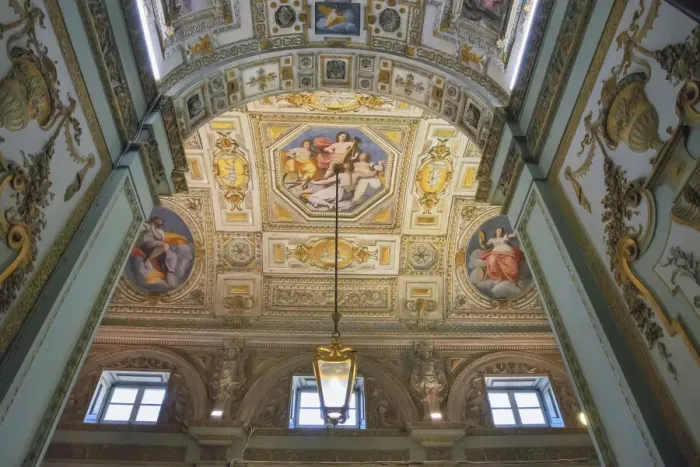 Framed Print : Ceiling frescoes, Palazzo Tobia Pallavicino, Genoa, Liguria, Italy