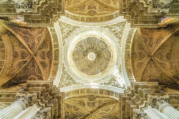 Ceiling, Jerez Cathedral, Jerez de la Frontera, Andalusia, Spain