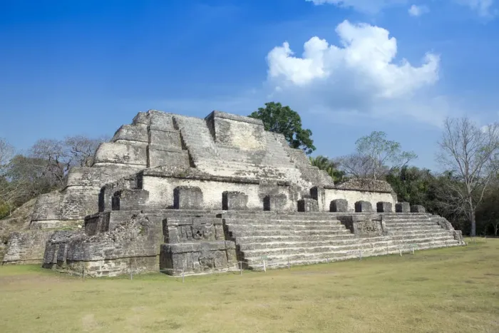 Framed Print : Central America, Belize, Belize District, Altun Ha, view of the Sun God Temple (Structure Framed Print : Central America, Belize, Belize District, Altun Ha, view of the Sun God Temple (Structure
