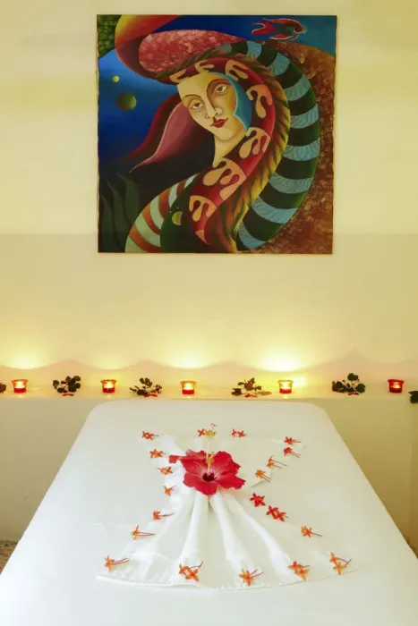Framed Print : Central America, Belize, Cayo, San Igancio, private massage room in the spa suite Framed Print : Central America, Belize, Cayo, San Igancio, private massage room in the spa suite