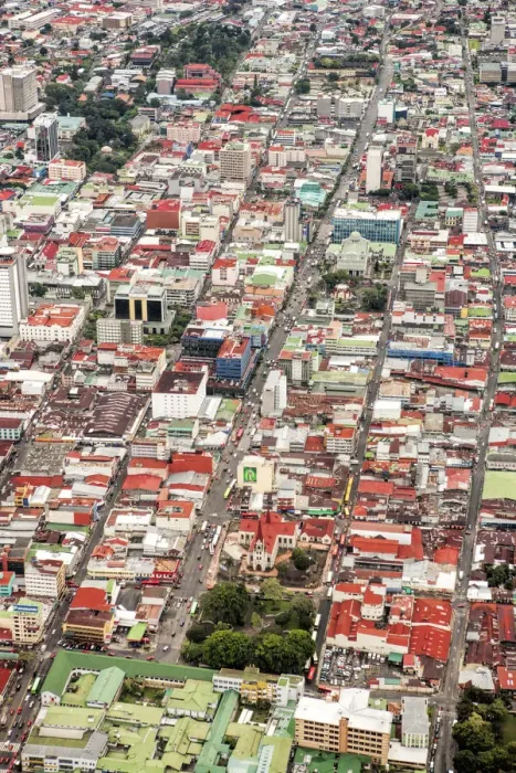 Framed Print : Central America, Costa Rica, aerial view of central San Jose, capital city of Costa Rica Framed Print : Central America, Costa Rica, aerial view of central San Jose, capital city of Costa Rica