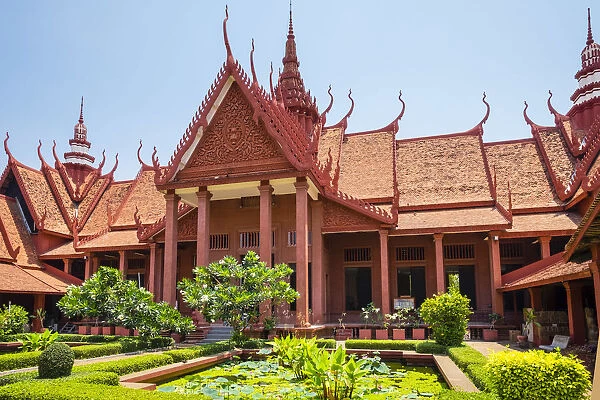 Central courtyard of National Museum of Cambodia, Phnom Penh, Cambodia