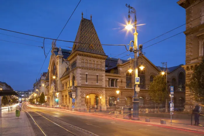 Framed Print : Central Market Hall at dusk, Budapest, Hungary